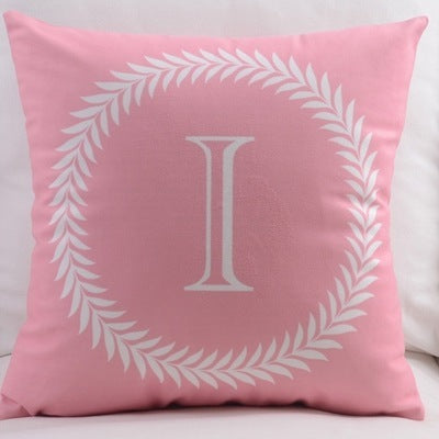 HKM-197459 Modern Cotton Velvet Letter Pillowcase - Plush Filling, 45x45cm, Multiple Colors Available