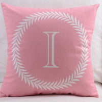 HKM-197459 Modern Cotton Velvet Letter Pillowcase - Plush Filling, 45x45cm, Multiple Colors Available