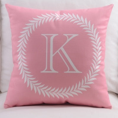 HKM-197459 Modern Cotton Velvet Letter Pillowcase - Plush Filling, 45x45cm, Multiple Colors Available