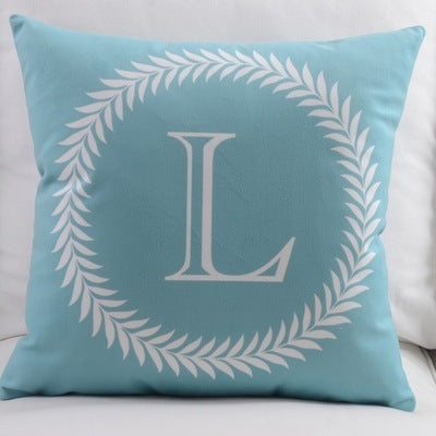 HKM-197459 Modern Cotton Velvet Letter Pillowcase - Plush Filling, 45x45cm, Multiple Colors Available
