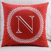 HKM-197459 Modern Cotton Velvet Letter Pillowcase - Plush Filling, 45x45cm, Multiple Colors Available