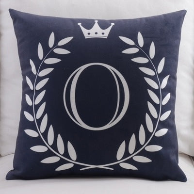 HKM-197459 Modern Cotton Velvet Letter Pillowcase - Plush Filling, 45x45cm, Multiple Colors Available