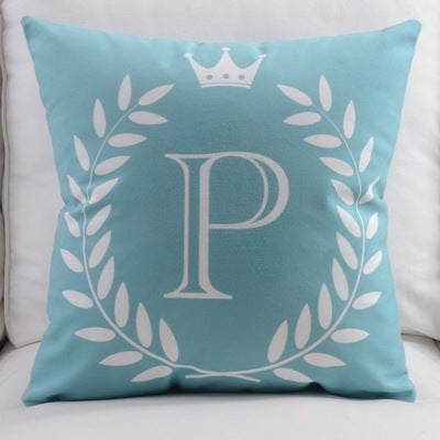 HKM-197459 Modern Cotton Velvet Letter Pillowcase - Plush Filling, 45x45cm, Multiple Colors Available