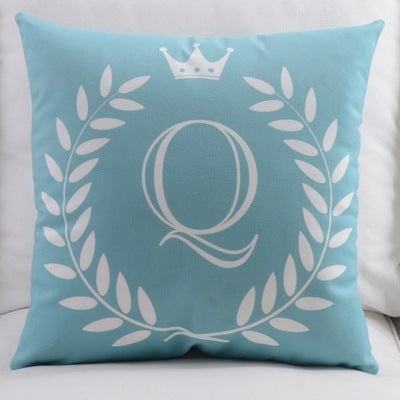 HKM-197459 Modern Cotton Velvet Letter Pillowcase - Plush Filling, 45x45cm, Multiple Colors Available