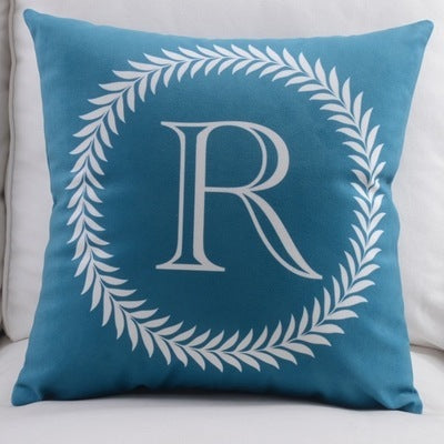 HKM-197459 Modern Cotton Velvet Letter Pillowcase - Plush Filling, 45x45cm, Multiple Colors Available