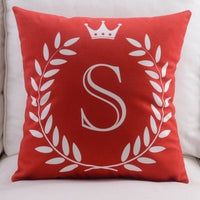 HKM-197459 Modern Cotton Velvet Letter Pillowcase - Plush Filling, 45x45cm, Multiple Colors Available