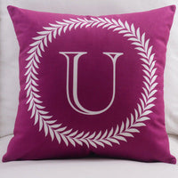 HKM-197459 Modern Cotton Velvet Letter Pillowcase - Plush Filling, 45x45cm, Multiple Colors Available