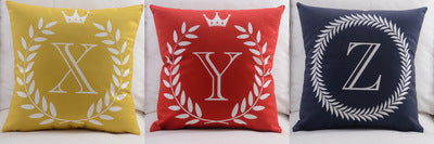 HKM-197459 Modern Cotton Velvet Letter Pillowcase - Plush Filling, 45x45cm, Multiple Colors Available