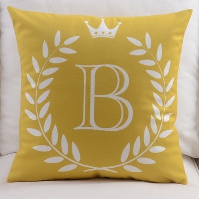 HKM-197459 Modern Cotton Velvet Letter Pillowcase - Plush Filling, 45x45cm, Multiple Colors Available
