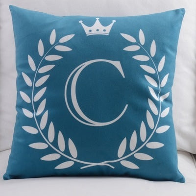 HKM-197459 Modern Cotton Velvet Letter Pillowcase - Plush Filling, 45x45cm, Multiple Colors Available