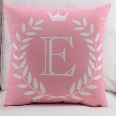 HKM-197459 Modern Cotton Velvet Letter Pillowcase - Plush Filling, 45x45cm, Multiple Colors Available