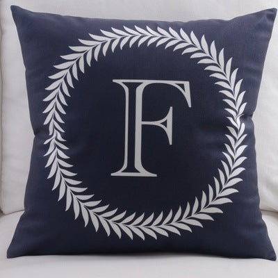 HKM-197459 Modern Cotton Velvet Letter Pillowcase - Plush Filling, 45x45cm, Multiple Colors Available
