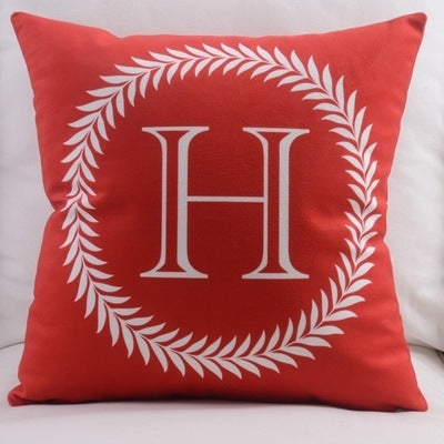 HKM-197459 Modern Cotton Velvet Letter Pillowcase - Plush Filling, 45x45cm, Multiple Colors Available