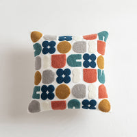 HKM-197523 Solid Color Daisy Embroidered Sofa Cushion Cover - 45x45cm & 30x50cm Sizes