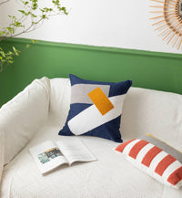 HKM-197523 Solid Color Daisy Embroidered Sofa Cushion Cover - 45x45cm & 30x50cm Sizes