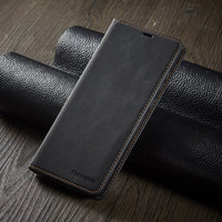 HKM-197651 Magnetic Flip Type Clamshell Card Holder - Imitation Leather Business Design