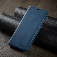 HKM-197651 Magnetic Flip Type Clamshell Card Holder - Imitation Leather Business Design
