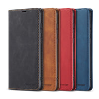 HKM-197651 Magnetic Flip Type Clamshell Card Holder - Imitation Leather Business Design