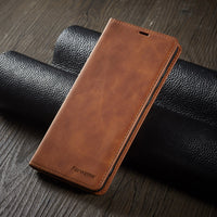HKM-197651 Magnetic Flip Type Clamshell Card Holder - Imitation Leather Business Design