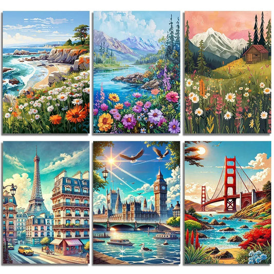 HKM-197651 Whimsical DIY Diamond Painting Kit - Cartoon Animal Decor for Living Room, Various Sizes Available