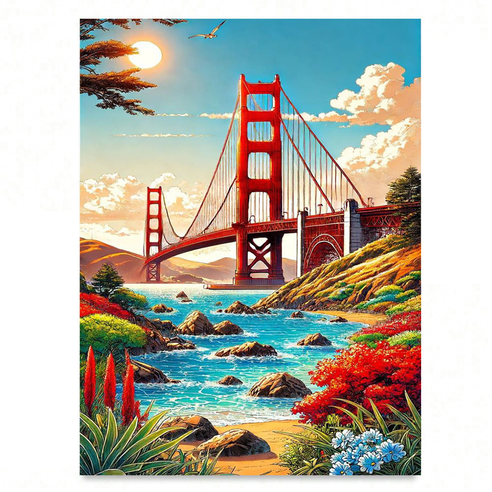 HKM-197651 Whimsical DIY Diamond Painting Kit - Cartoon Animal Decor for Living Room, Various Sizes Available