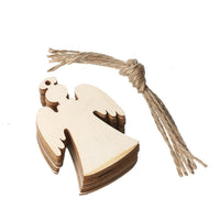 HKM-197843 Wooden Christmas Pendant Ornaments - Handmade Boxwood Figures for Festive Decor