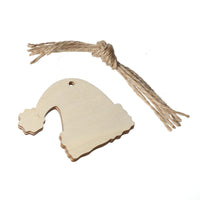 HKM-197843 Wooden Christmas Pendant Ornaments - Handmade Boxwood Figures for Festive Decor
