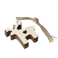 HKM-197843 Wooden Christmas Pendant Ornaments - Handmade Boxwood Figures for Festive Decor