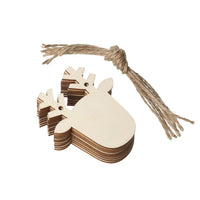 HKM-197843 Wooden Christmas Pendant Ornaments - Handmade Boxwood Figures for Festive Decor