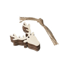 HKM-197843 Wooden Christmas Pendant Ornaments - Handmade Boxwood Figures for Festive Decor
