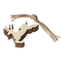 HKM-197843 Wooden Christmas Pendant Ornaments - Handmade Boxwood Figures for Festive Decor