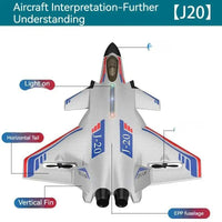 HKM-197971 Remote Control EPP Foam Fighter Aircraft Glider Toy for Outdoor Flying, Ready-to-Fly, 14+ Years