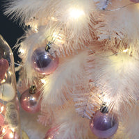 HKM-198163 Pink Feather LED Desktop Christmas Tree Decoration - 30cm Holiday Ornament
