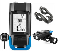 HKM-198227 All-In-One Wireless Bicycle Code Meter with USB Rechargeable Front Light for Night Riding