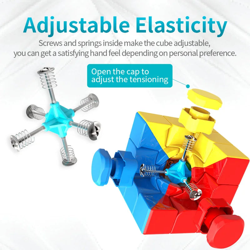 HKM-198291 4Pcs Magic Speed Cube Set 2x2 3x3 4x4 5x5 Magnetic Educational Puzzle Toy for All Ages