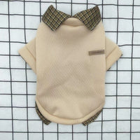 HKM-198291 Detachable Collar Thin Velvet Dog Hoodie - Casual Pet Apparel in Gray, Beige, and Dark Gray