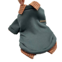 HKM-198291 Detachable Collar Thin Velvet Dog Hoodie - Casual Pet Apparel in Gray, Beige, and Dark Gray