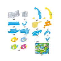 HKM-198355 Kids Water Fishing Game Track Toy Set for Bath Time Fun - Ages 2 to 4, Durable ABS Plastic