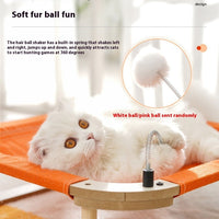 HKM-198355 Wooden Camp Bed for Cats and Dogs - Washable Minimalist Pet Hammock, Size M (46x46cm)