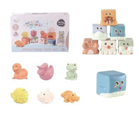 HKM-198547 Baby Silicone Stacking and Nesting Block Toy Set for Developmental Play