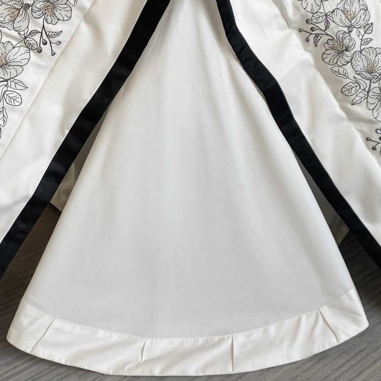 HKM-198547 Solid Color Cotton Embroidered Four-Piece Bedding Set for 1.5m and 1.8m Beds