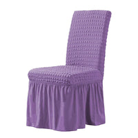 HKM-198611 Elastic Seersucker Stool Cover in Solid Color - Modern Rectangular Design