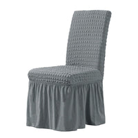 HKM-198611 Elastic Seersucker Stool Cover in Solid Color - Modern Rectangular Design