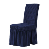 HKM-198611 Elastic Seersucker Stool Cover in Solid Color - Modern Rectangular Design