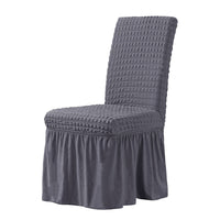HKM-198611 Elastic Seersucker Stool Cover in Solid Color - Modern Rectangular Design