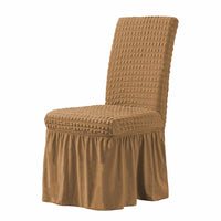 HKM-198611 Elastic Seersucker Stool Cover in Solid Color - Modern Rectangular Design