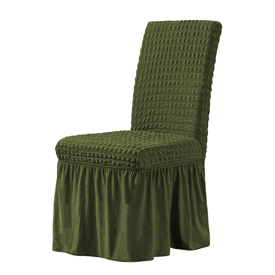 HKM-198611 Elastic Seersucker Stool Cover in Solid Color - Modern Rectangular Design