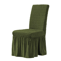 HKM-198611 Elastic Seersucker Stool Cover in Solid Color - Modern Rectangular Design