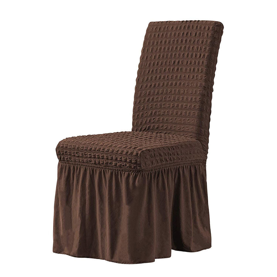 HKM-198611 Elastic Seersucker Stool Cover in Solid Color - Modern Rectangular Design