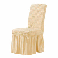 HKM-198611 Elastic Seersucker Stool Cover in Solid Color - Modern Rectangular Design